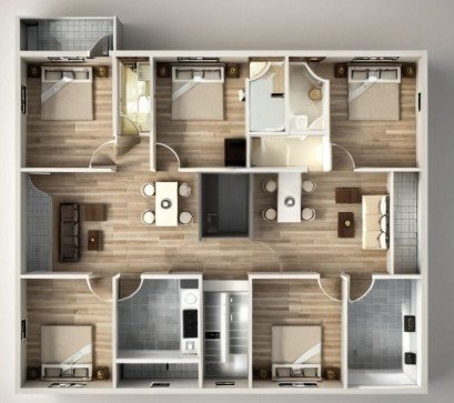 Floor Plan of SVF Bella Vista Flats