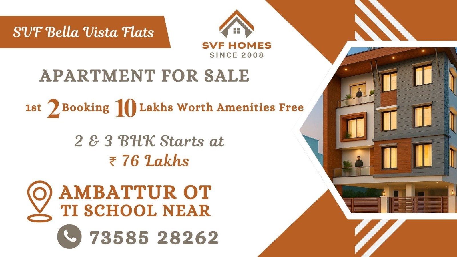 SVF Bella Vista Flats exterior view, Ambattur